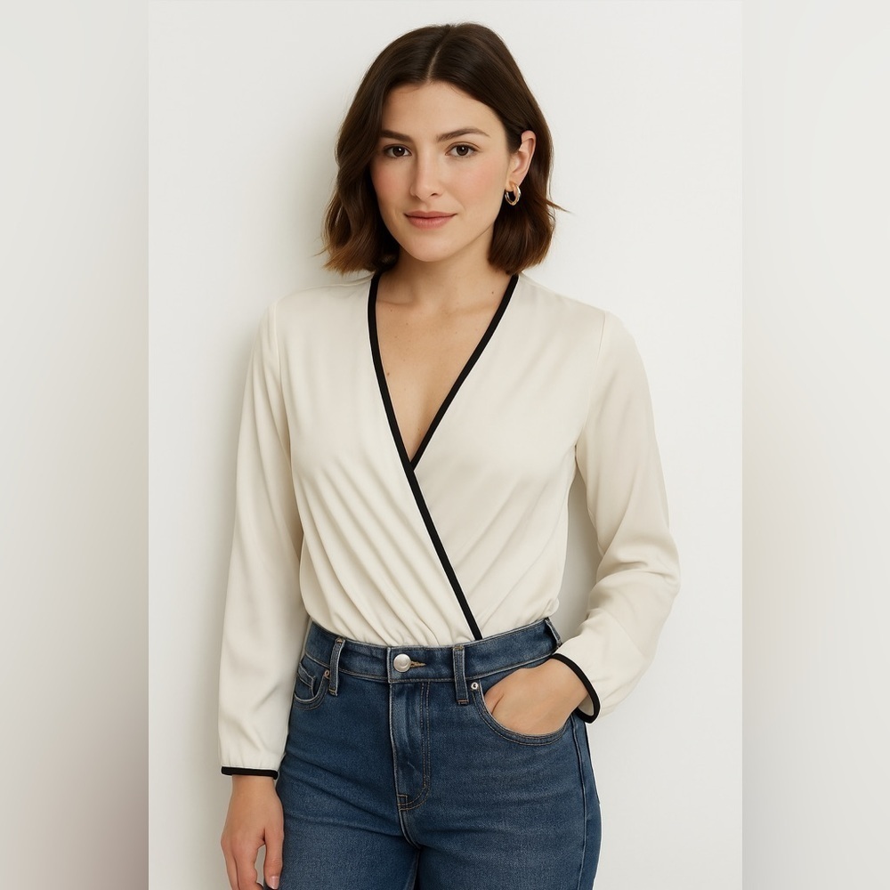 Artigli White Bodysuit Black Mesh Detail | Size 42 Large